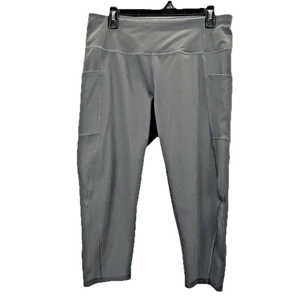Heathyoga Yoga Women's XXL Pants Gray Pockets Soft Capris Leggings Athletic Gym